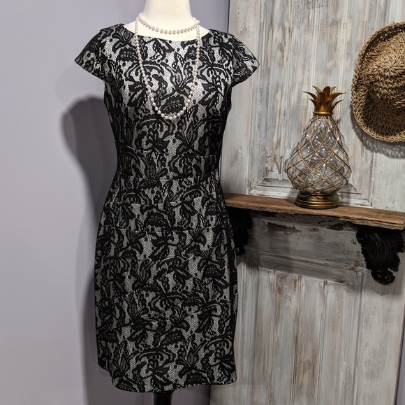 black and silver lace dress